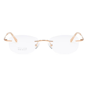 ZIROSAT 9136 Titanium Female Rimless Eyewear Diamond Trimmed Myopia Spectacle Frame Women Sunglasses Tint Lenses
