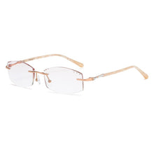 Load image into Gallery viewer, ZIROSAT 9150 Titanium Female Rimless Eyewear Diamond Trimmed Myopia Spectacle Frame Women Sunglasses Tint Lenses