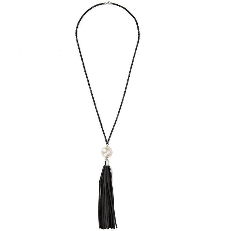 2018 NEW Arrival Tassel Pendant Sweater Chain Long Beads Necklace For Women Girls Fashion Jewelry Gift