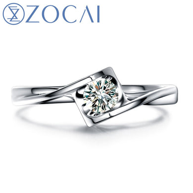 BRAND LOVE NATURAL REAL 0.2 CT CERTIFIED I-J / SI DIAMOND ENGAGEMENT RING ROUND CUT 18K WHITE GOLD W00127