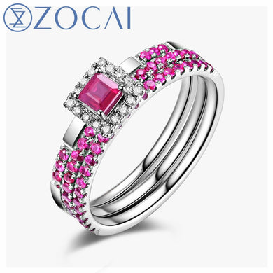 Brand Design Natural Ruby Wedding Ring Total 0.75 CT GIC Certificated 18K white gold(AU750) Wedding ring W05916