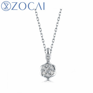 Brand Diamond Necklace Real certified 0.11 CT Diamond 18K gold pendant with 925 silver chain as gift