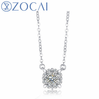 Brand Necklace 18K White Gold(AU750) Real Certificated 0.05 ct Diamond Gift Necklace D80152T