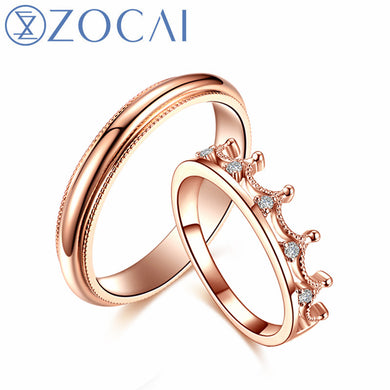 Brand Wedding Couple Diamond Ring Men ring 0.005 CT Women Ring 0.06 CT Real certificated diamond rings JBQ00386AB
