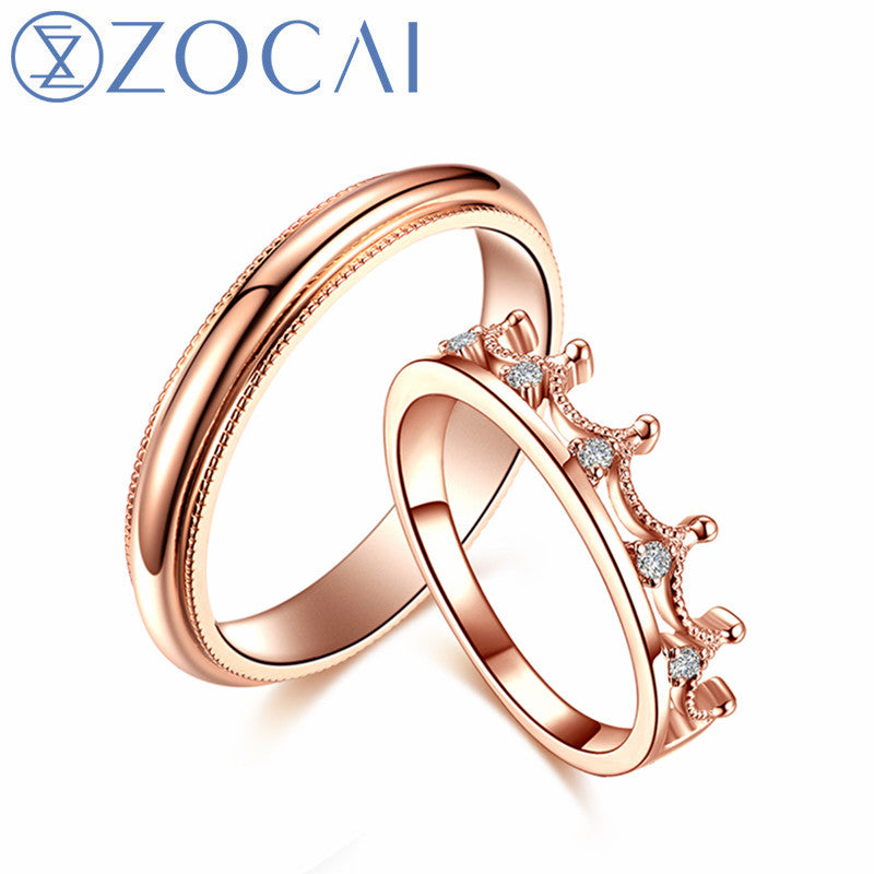 Brand Wedding Couple Diamond Ring Men ring 0.005 CT Women Ring 0.06 CT Real certificated diamond rings JBQ00386AB