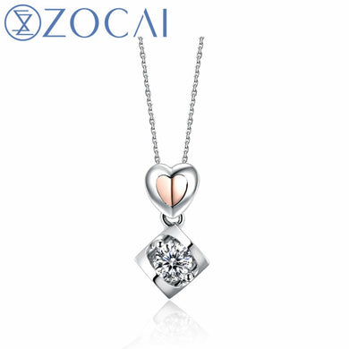 Brand design diamond necklace real natural certified 0.20 CT H/SI 18K gold pendant with 925 silver chain JBD90275T