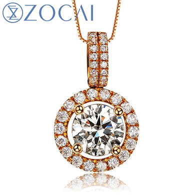 Choker 0.43 CT natural genuine diamond 18K rose gold pendant with 925 silver chain necklace fine jewelry D00597