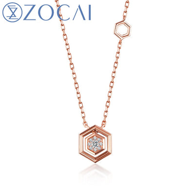 Design Choker The Honeycomb Series Real 0.06 CT Diamond 18K Rose Gold (Au750) Necklace JBD90227T
