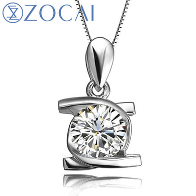 Embrancing Love 0.25 CT Certified I-J/SI Diamond Pendant 18K White Gold (Au750) +925 Sterling Chain As Gift D00520