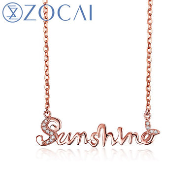 Necklace You are my sunshine 18K rose gold 0.03 ct diamond necklace - M size one X00527
