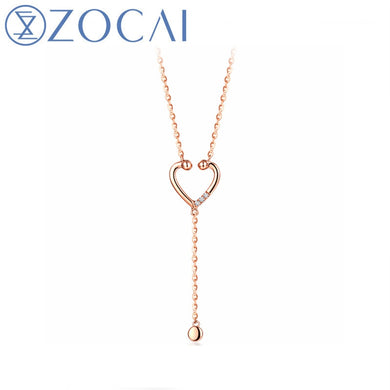 New Arrived Necklace Lesten My Real Heart 18K Rose Gold 0.016ct Diamond (Au750) Necklace D04930