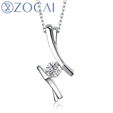 REAL ME 0.08 CT/0.13 CT CERTIFIED H / SI DIAMOND SOLID 18K WHITE GOLD PENDANT + 925 STERLING SILVER CHAIN NECKLACE D00026