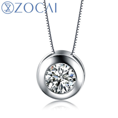 Real 0.18CT F-G/VS Diamond Pendant 18K white gold (Au750) with 925 silver Chain D04586