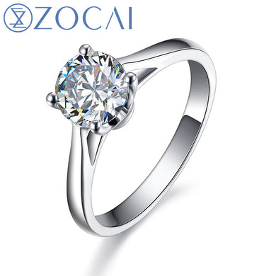 Real 0.5 CT Certified H/SI Round Cut Diamond Engagement Women Ring 18K White Gold (AU750) W03020