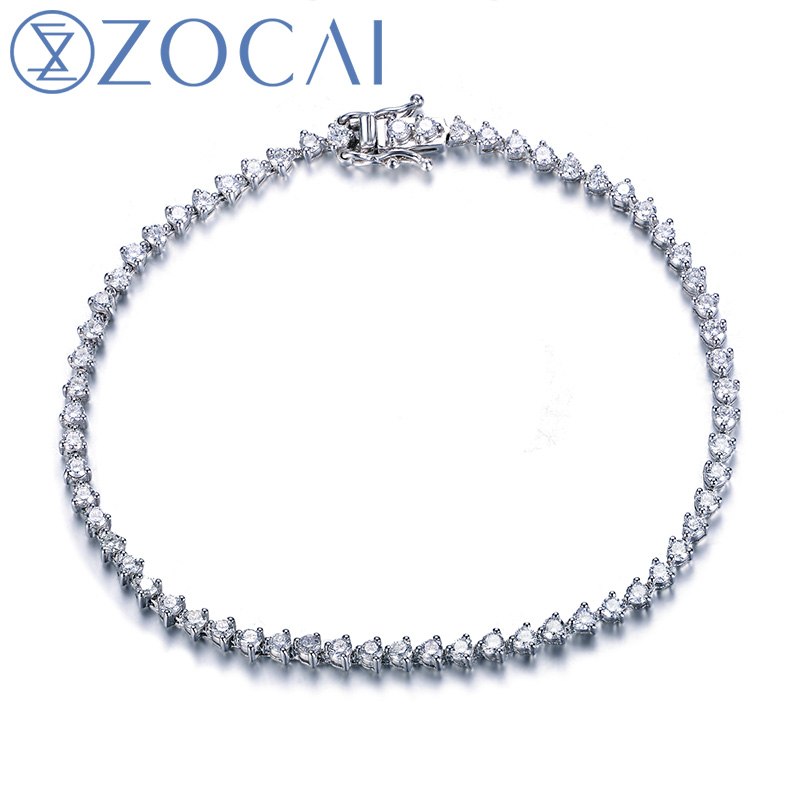 Style Bracelet 1.8 CT natural genuine diamond 18K white gold bracelet fine jewelry S00113