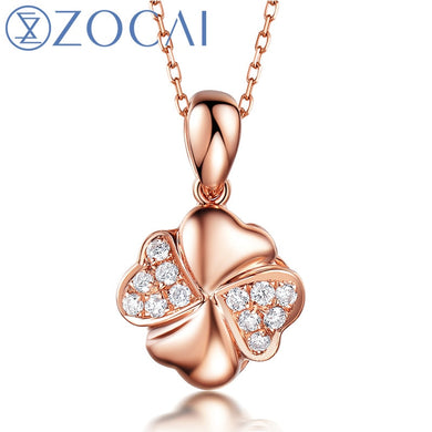 choker New Arrival Heart Shape 0.01 CT Certified H / SI Diamond Pendant 18K rose Gold (Au750) 925 Silver Chain JBD00367