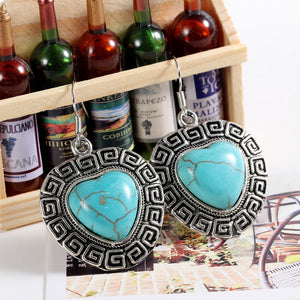 2017 hot long earrings Charming tibetan silver earrings Blue Natural Stone jewelry drop earring big discount
