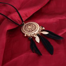 Load image into Gallery viewer, Elegant Feather Long Beaded Black Chain Tassel Necklaces For Women Office Accessory Bohemia Costumes Jewelry Bijoux