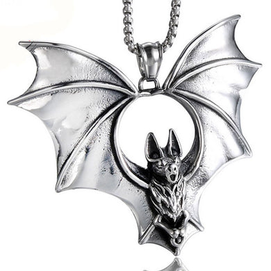Vampire Bat Men Necklace & Pendant Punk 316L Stainless Steel Necklace Jewellery Gifts X026
