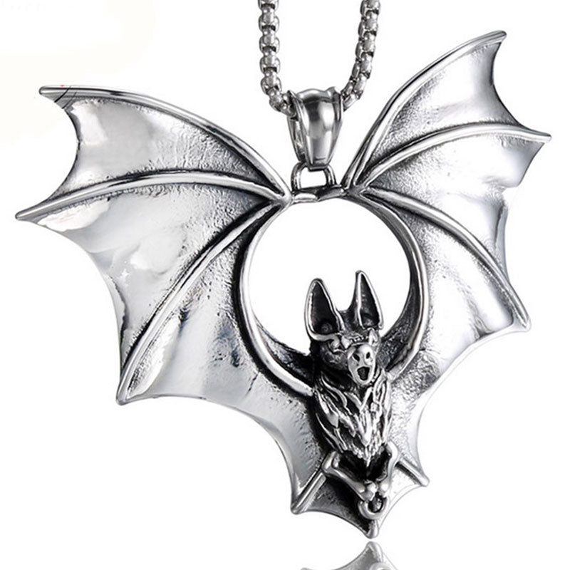 Vampire Bat Men Necklace & Pendant Punk 316L Stainless Steel Necklace Jewellery Gifts X026