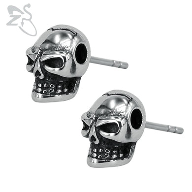 2018 Vintage Skull Stud Earrings Fashion Stainless Steel Punk Jewelry for Men Women Small Hop Ear Stud Jewellry Gifts