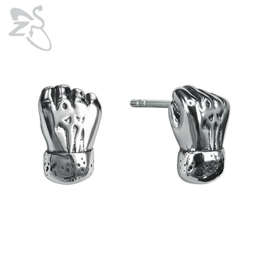 Punk Style Stud Earrings Hop Small Fists Shape Earring Fashion Stainless Steel Jewelry Gifts for Men Rock Roll Earings