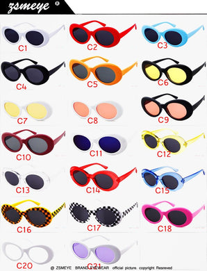 ZSMEYE 10pcs/lot  Men Women Vintage Retro  Small Oval Tint Male oculos de sol feminino glasses Kurt Cobain SunGlasses 20 colors