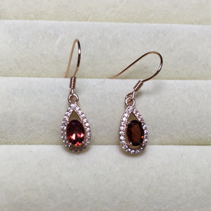 ZT Classic High Quality Natural Garnet Earrings 925 Sterling Silver Fire Explosion Beautiful Earrings Jewelry For Women Party