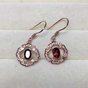 ZT Classic High Quality Natural Garnet Earrings Wonderful Gemstone Gift For Women Anniversary 925 Sterling Silver Jewelry