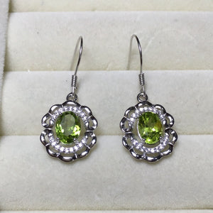 ZT Deluxe Fashion 925 Sterling Silver Earrings Inl Green Peridot Wholesale New Pretty Good Mood Earring Jewelry For Women Gift