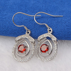 ZT Romantic Wheat Sale 925 Sterling Silver Earrings Natural Red Carnelian Ear Hanging Supplier Earring Jewelry For Women Gift
