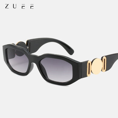 Fashion  luxury sunglasses women Personalized Metal Avatar Decorative Men Sunglasses Small Frame Women Sun glasses UV400