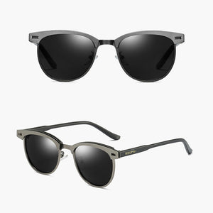 ZUEE Half-Frame Metal Sunglasses Men's and Women's Polarized Sunglasses UV400 Anti-Glare Sunglasses Retro Eyewear Accessories