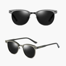 Load image into Gallery viewer, ZUEE Half-Frame Metal Sunglasses Men&#39;s and Women&#39;s Polarized Sunglasses UV400 Anti-Glare Sunglasses Retro Eyewear Accessories