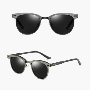 ZUEE Half-Frame Metal Sunglasses Men's and Women's Polarized Sunglasses UV400 Anti-Glare Sunglasses Retro Eyewear Accessories