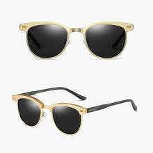 Load image into Gallery viewer, ZUEE Half-Frame Metal Sunglasses Men&#39;s and Women&#39;s Polarized Sunglasses UV400 Anti-Glare Sunglasses Retro Eyewear Accessories