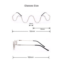 Carica l&#39;immagine nel visualizzatore di Gallery, ZUEE Wave Diamond Steampunk Sunglasses Frames Sunglasses Frames Rhinestone Eyeglasses Frames For Women Men Eyewear Decoration