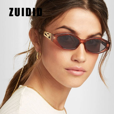 ZUIDID Classic Cat Eye Sunglasses Women Brand Designer Leopard Plastic Frame Female Vintage Transparent Lens UV400 Shade