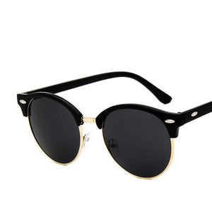ZXRCYYL Classic Semi Rimless Sunglasses  Men Women Brand Designer Driving sport  Metal Frame Sun glasses