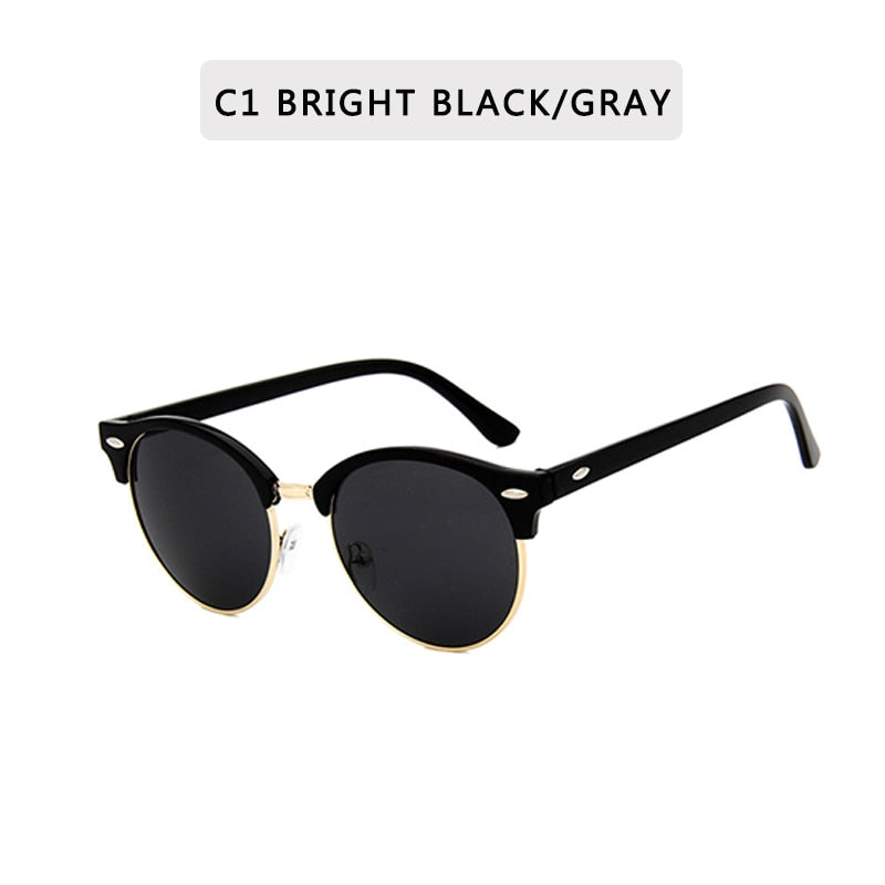 ZXRCYYL Classic Semi Rimless Sunglasses  Men Women Brand Designer Driving sport  Metal Frame Sun glasses