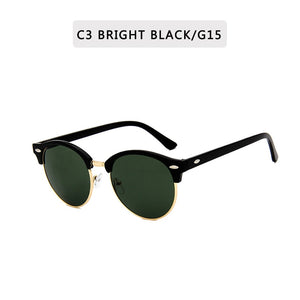 ZXRCYYL Classic Semi Rimless Sunglasses  Men Women Brand Designer Driving sport  Metal Frame Sun glasses