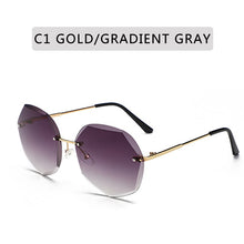 Load image into Gallery viewer, ZXWLYXGX 2023 moda té de gafas de sol de las mujeres del corte de agua recortado de la lente de los templos gafas de sol mujer UV400