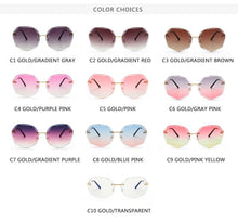 Load image into Gallery viewer, ZXWLYXGX 2023 moda té de gafas de sol de las mujeres del corte de agua recortado de la lente de los templos gafas de sol mujer UV400