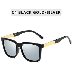 ZXWLYXGX Brand 2023 Sunglasses Men Polarized Square Metal Frame  Sun Glasses Male Fishing Driving Eyewear UV400