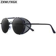 Load image into Gallery viewer, ZXWLYXGX Retro Round Metal Steampunk Sunglasses Men Women Brand Designer Sun Glasses Oculos De Sol Shades UV Protection