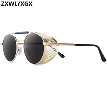 Load image into Gallery viewer, ZXWLYXGX Retro Round Metal Steampunk Sunglasses Men Women Brand Designer Sun Glasses Oculos De Sol Shades UV Protection