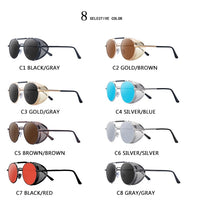 Load image into Gallery viewer, ZXWLYXGX Retro Round Metal Steampunk Sunglasses Men Women Brand Designer Sun Glasses Oculos De Sol Shades UV Protection