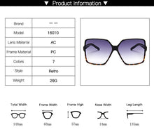 Load image into Gallery viewer, ZXWLYXGX de las mujeres de la moda de gran tamaño gafas de sol de plástico marca de diseñador mujeres gafas de sol Uv400