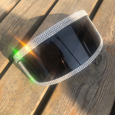Zaolihu Lastest Winter Mens Goggles Black Big Lens UV400 Eyewear Diamond Sports Eyeglasses Cool Oversize Hat Designe Sunglasses