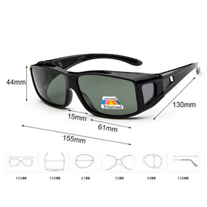 Zerosun Fit Over Frame Polarized Sunglasses Men Women Driving Sun Glasses for Man Polarizing Lens for Myopia Driver Windproof